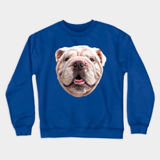 Bulldog English British White Crewneck Sweatshirt